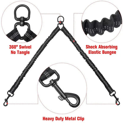 Petoz World BungeeLead — Heavy Duty Dog Leash with Shock-Absorbing Bungee