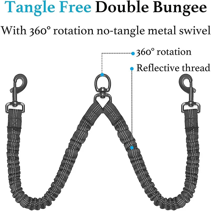 Petoz World BungeeLead — Heavy Duty Dog Leash with Shock-Absorbing Bungee