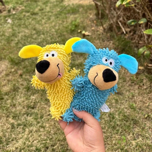 Petoz World SqueakPal Plush — Squeaky Dog Toy with Dental-Cleaning Nubs