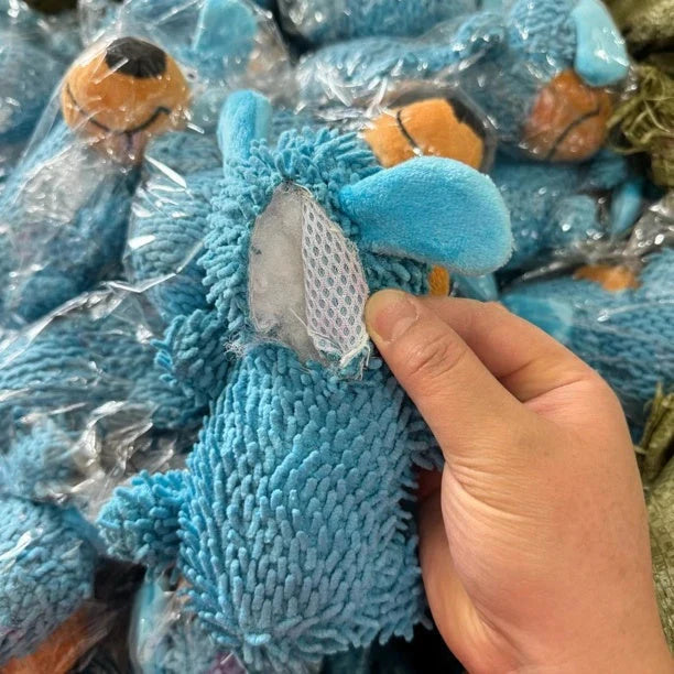 Petoz World SqueakPal Plush — Squeaky Dog Toy with Dental-Cleaning Nubs